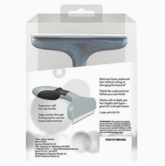 Fur Deshedder Brush Large Shedding Dogs Perfect Coat Deshedding Comb 50+ lbs - Picture 4 of 10